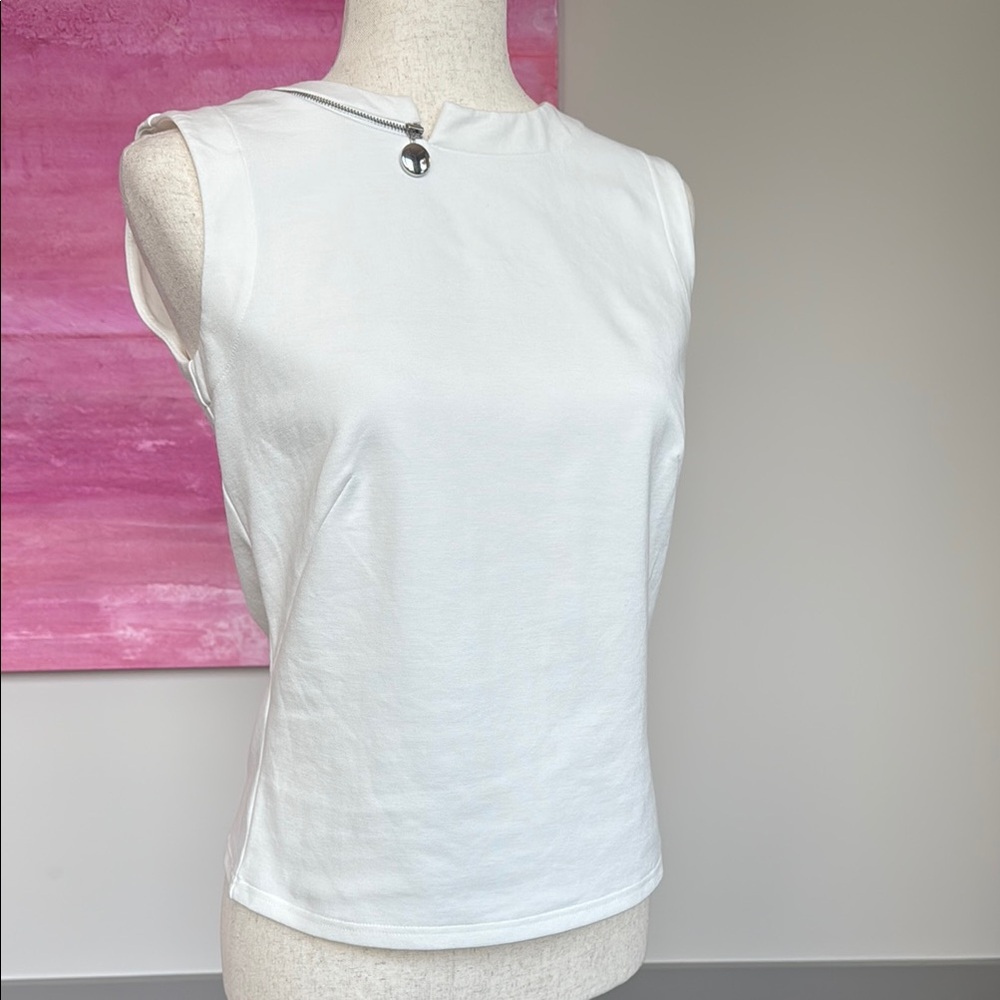 Akris White Sleeveless Blouse